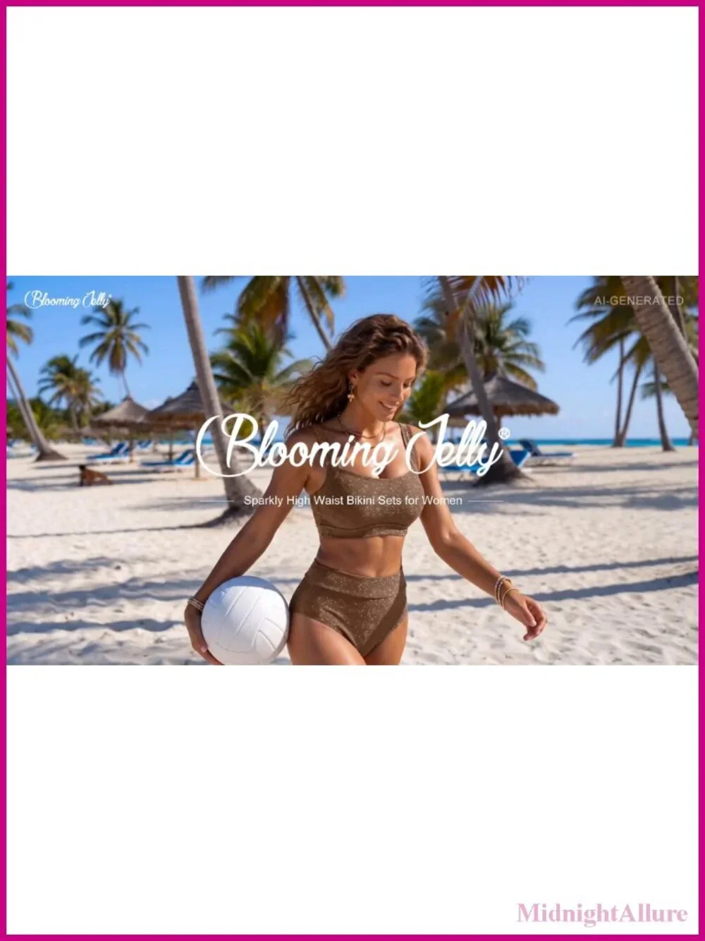Women High Waisted Bikini Set Tummy Control Sparkly Solid 2 Piece Bathing Suit